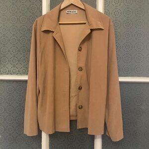 Vintage Slouchy Minimalist Boho Camel Jacket Blazer